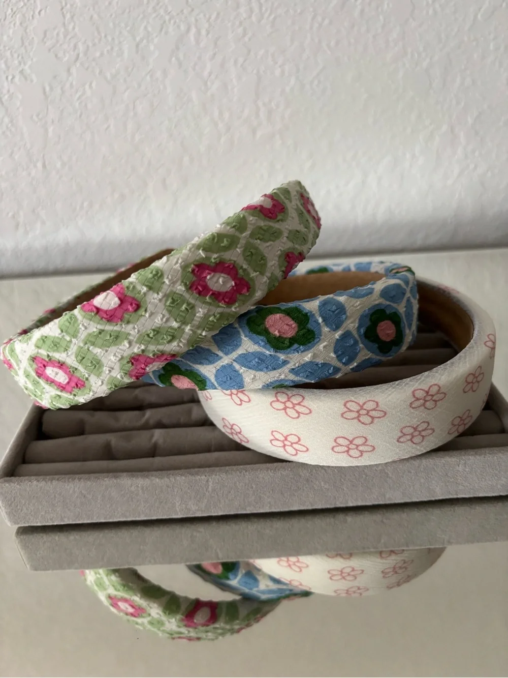 🌸💕 3 Floral Padded Headband Set Cottagecore Boho Hair Accessories NWT